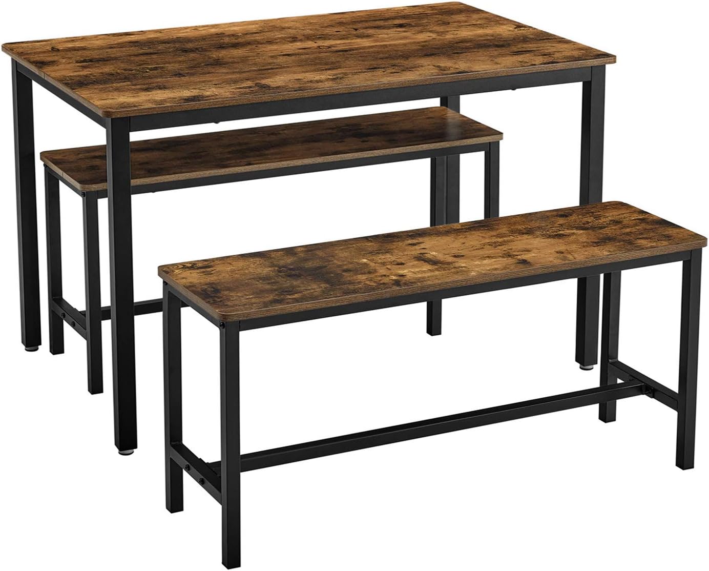 Vasagle - Ensemble Table À Manger Et Bancs Table De 110 X 70 X 75 Cm
