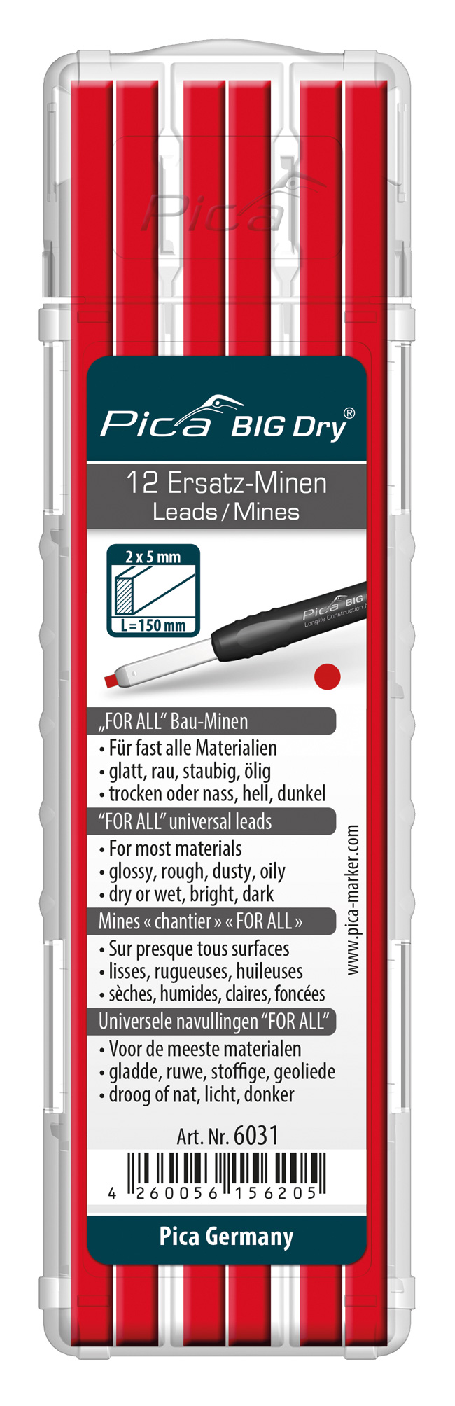 Triuso Rot Pica Big Dry 12 X Ersatzminen For All