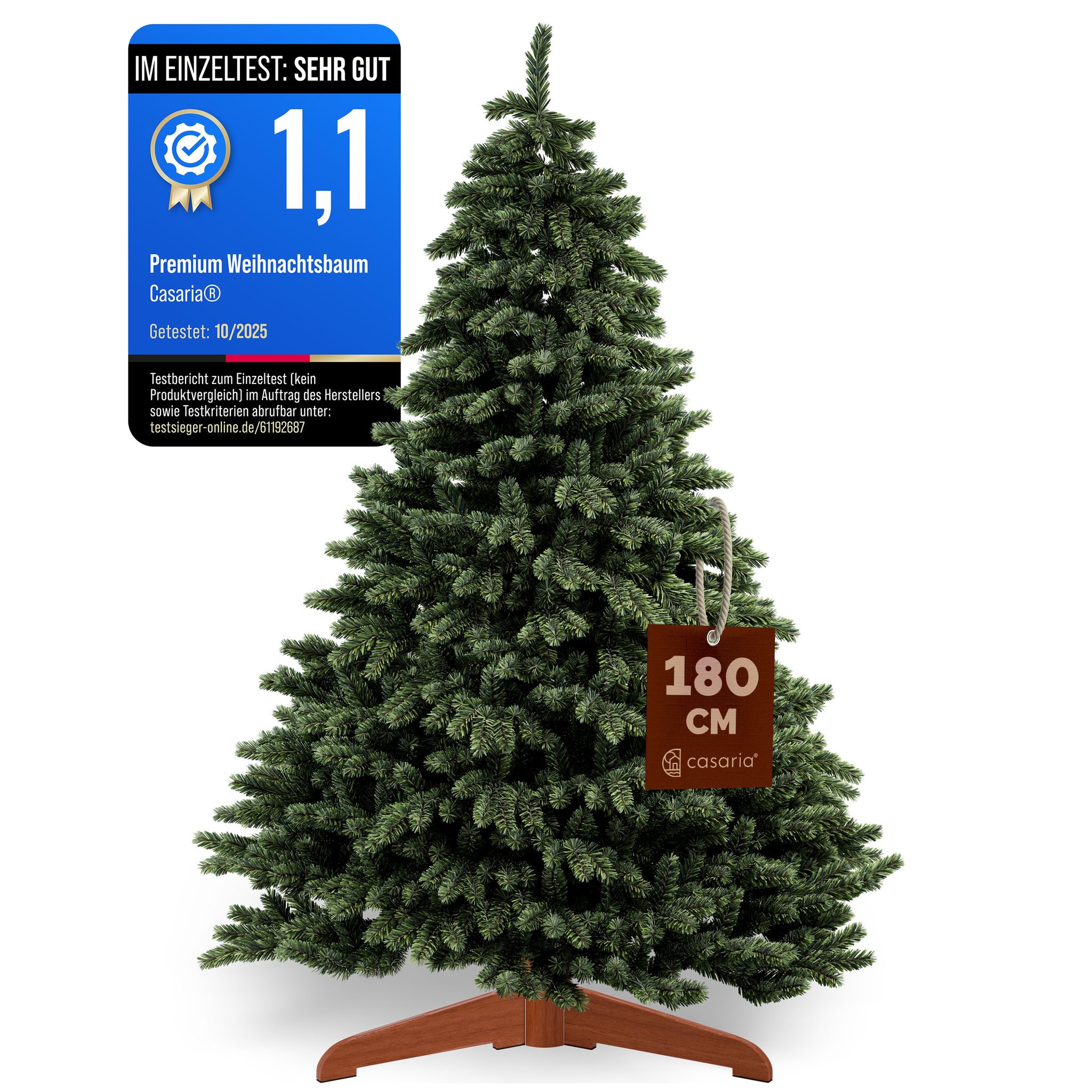 Casaria® Weihnachtsbaum Premium Künstlich S 90x75cm Christbaum M 120x85cm Xl 180x111cm Xxl 220x130cm Ständer Fsc®-zertifiziertes Holz Tannenbaum Led Schnee-optik  Xl