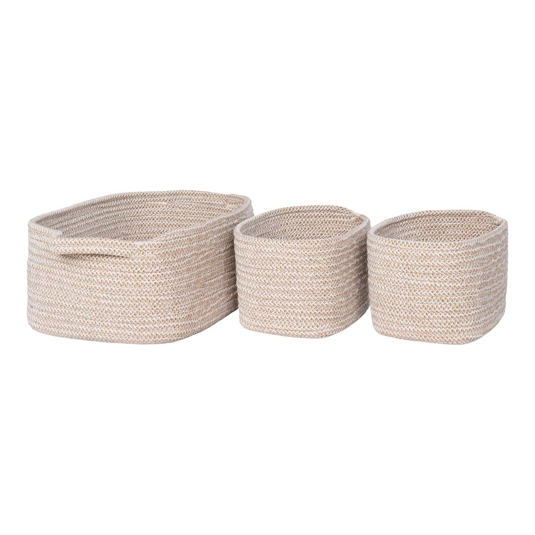 House Nordic Beige Baumwolle Korb, 3Er-Set, - Image 4