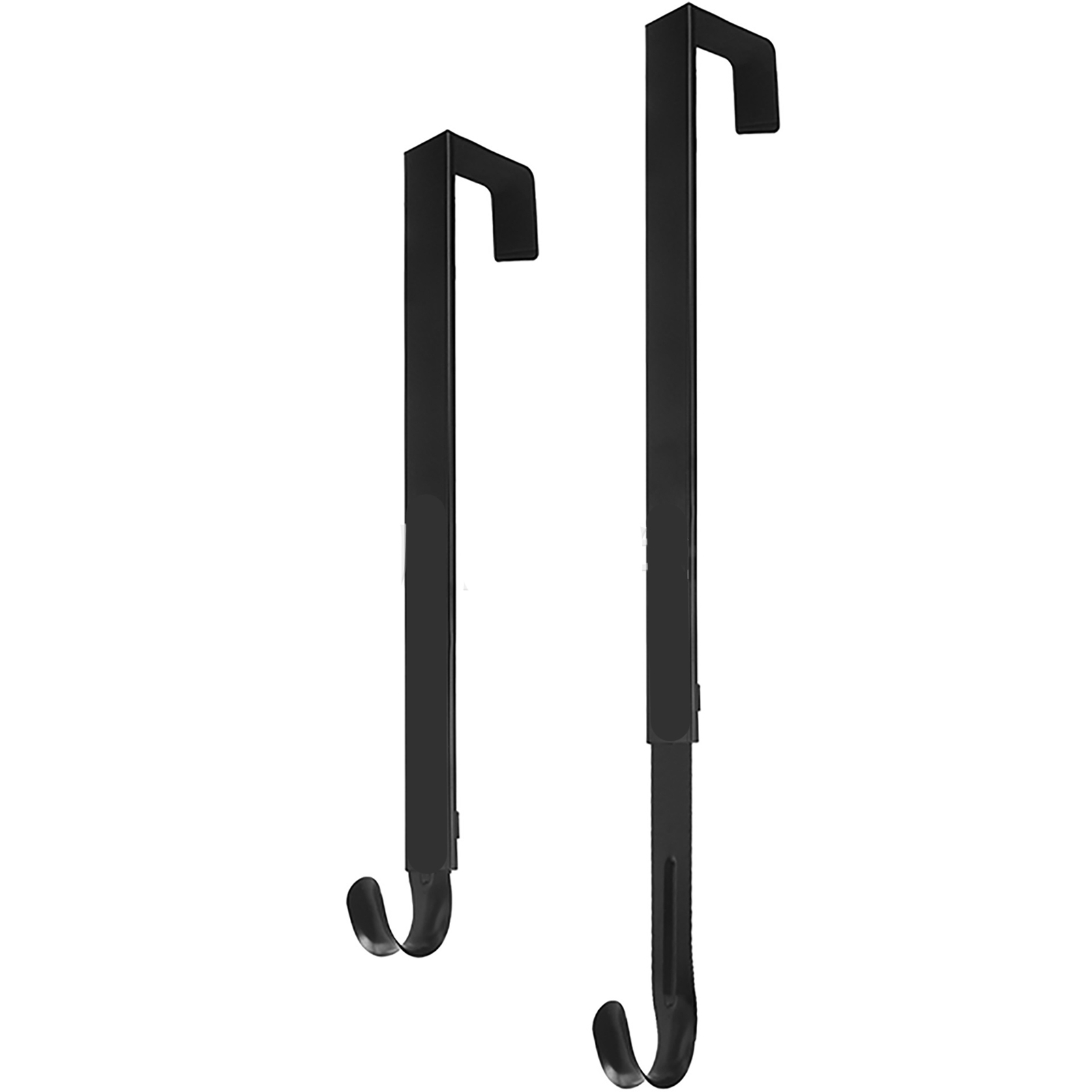 Crochet de porte en fer réglable sans perçage, suspension de couronne, noir