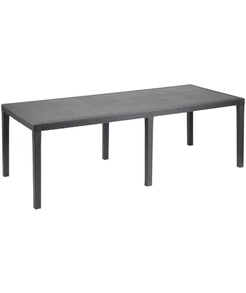Ipae Progarden - Table A Manger Outdoor Queen Effet Rotin - Anthracite