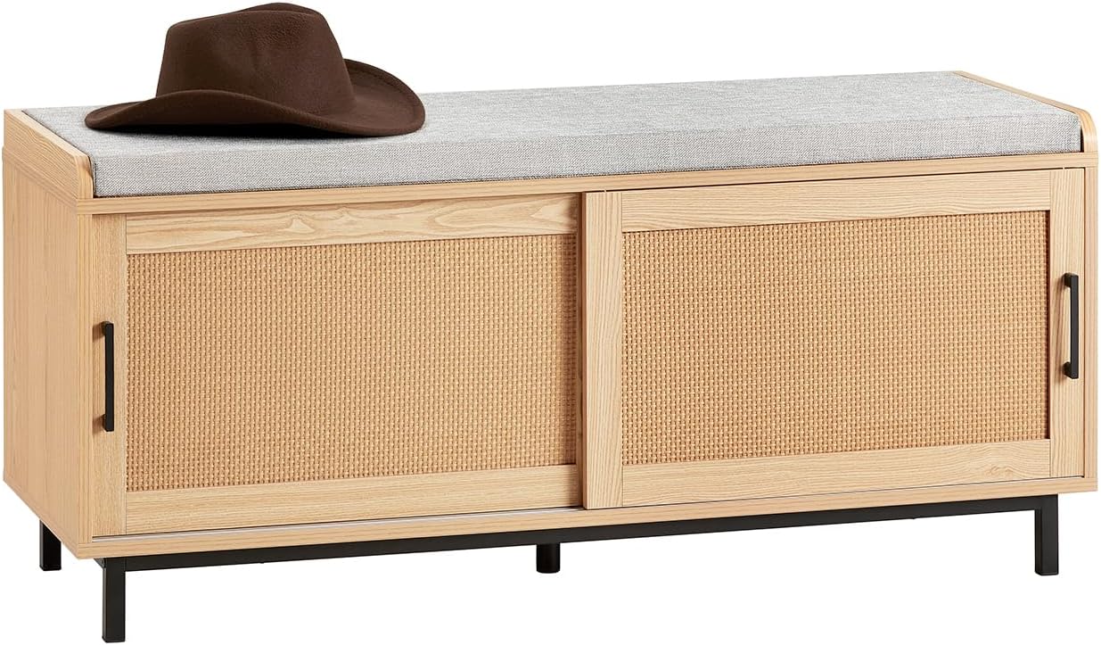 Sobuy – Banc À Chaussures Fsr154n – Meuble De Rangement Avec Coussin