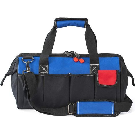 Sac à outils 45 cm avec multi poches, bandoulière réglable et charge 18 kg, noir