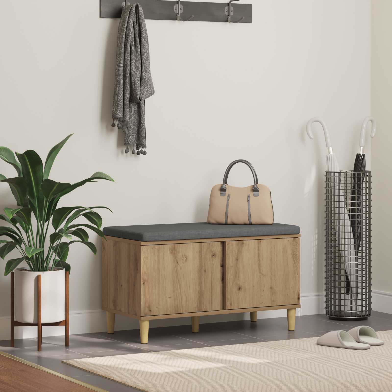 Hall Bench Artisan Oak 80 X 38 X 46 Cm Vidaxl