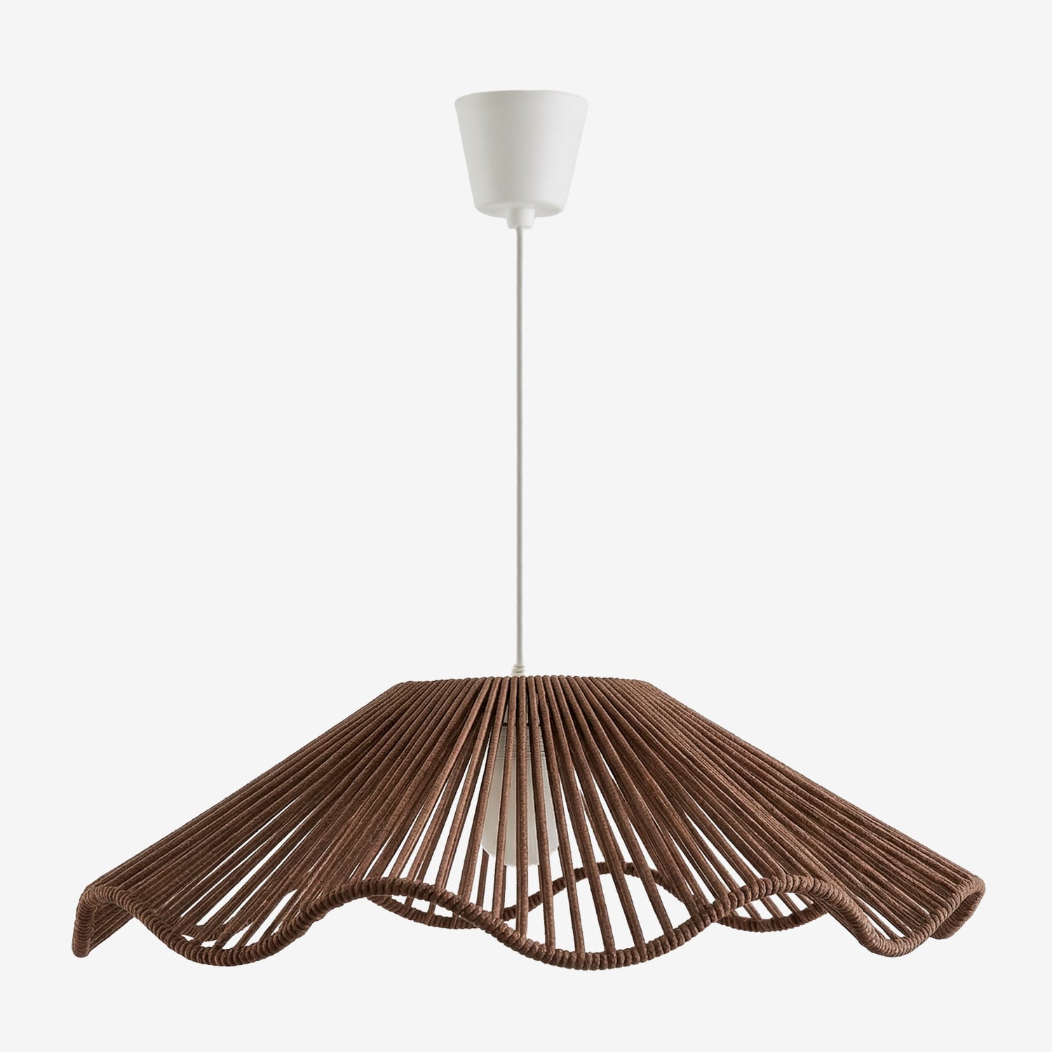 Lampe Suspendue De Plafond Pour Extérieur En Fer Et Corde Tressée