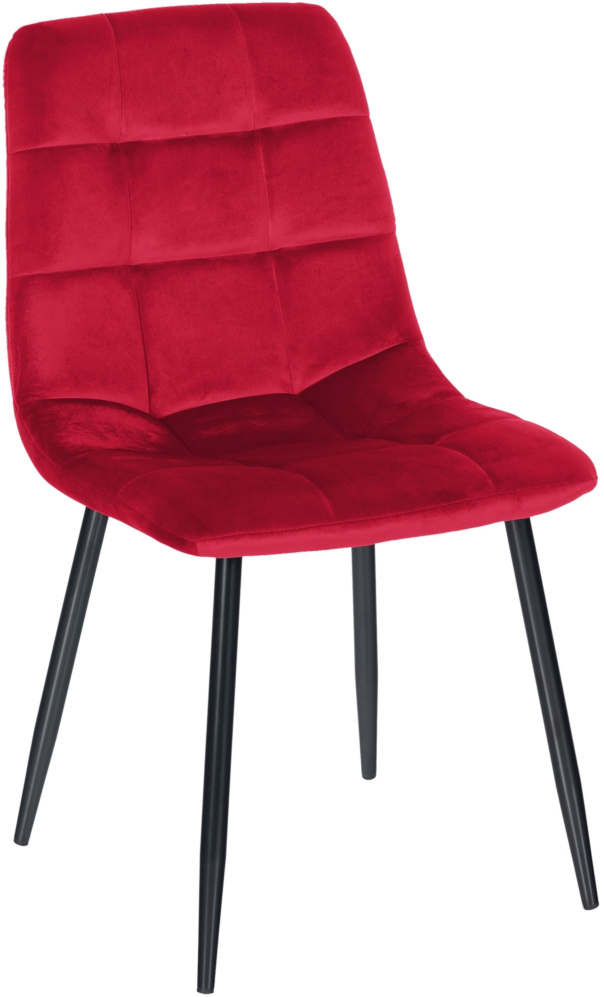 Chaise De Salle À Manger Moderne Tilde Velvet, Rouge