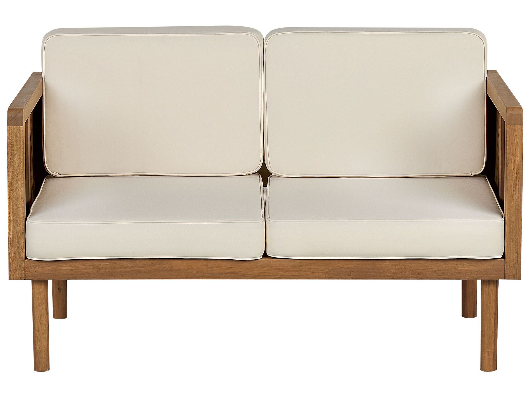 Beliani Baratti Stilvolles 2-Sitzer-Gartensofa Aus Akazienholz Mit Kissen - Image 2