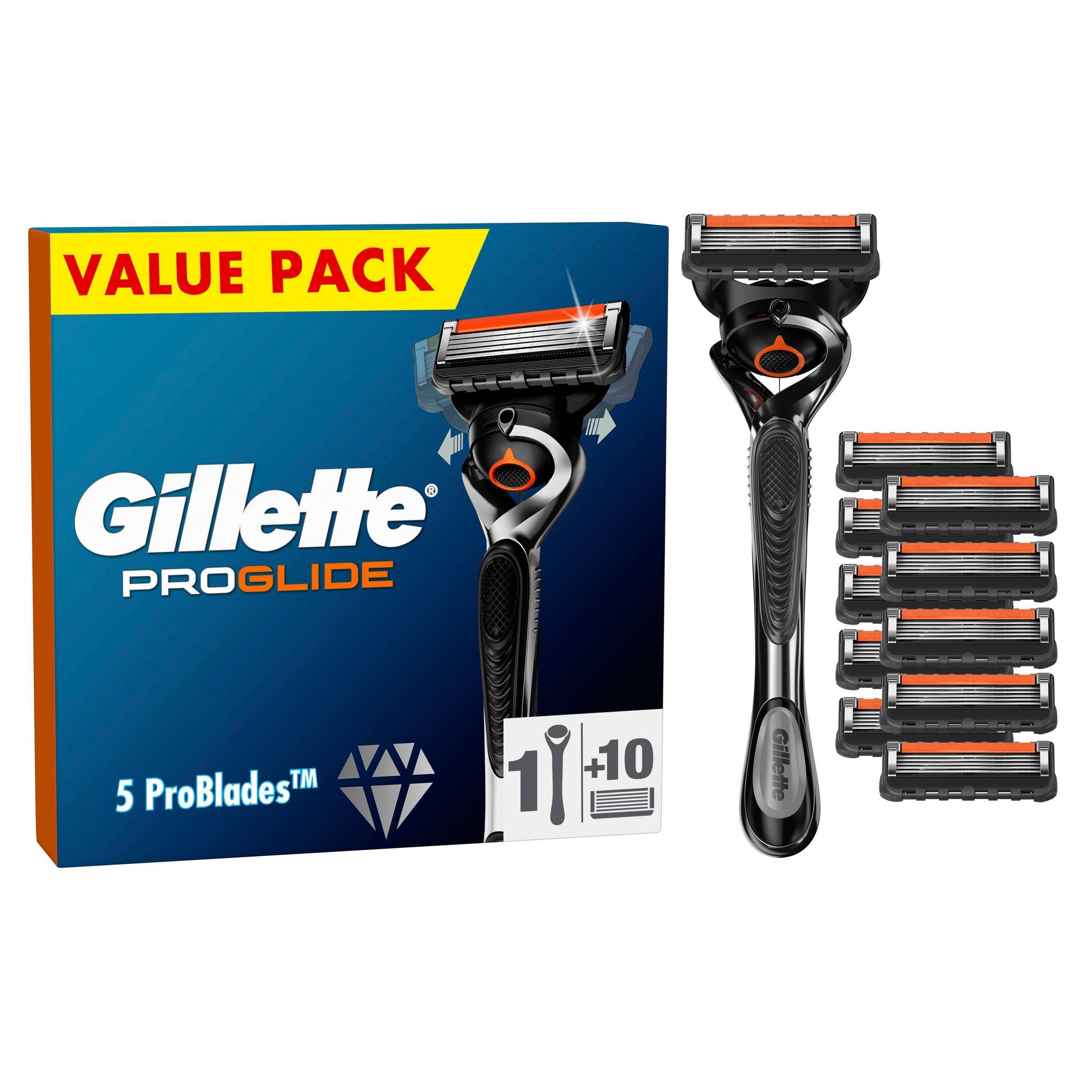 Gillette Proglide Flexball 10er + Handstück Systemklingen 10er + Handstück