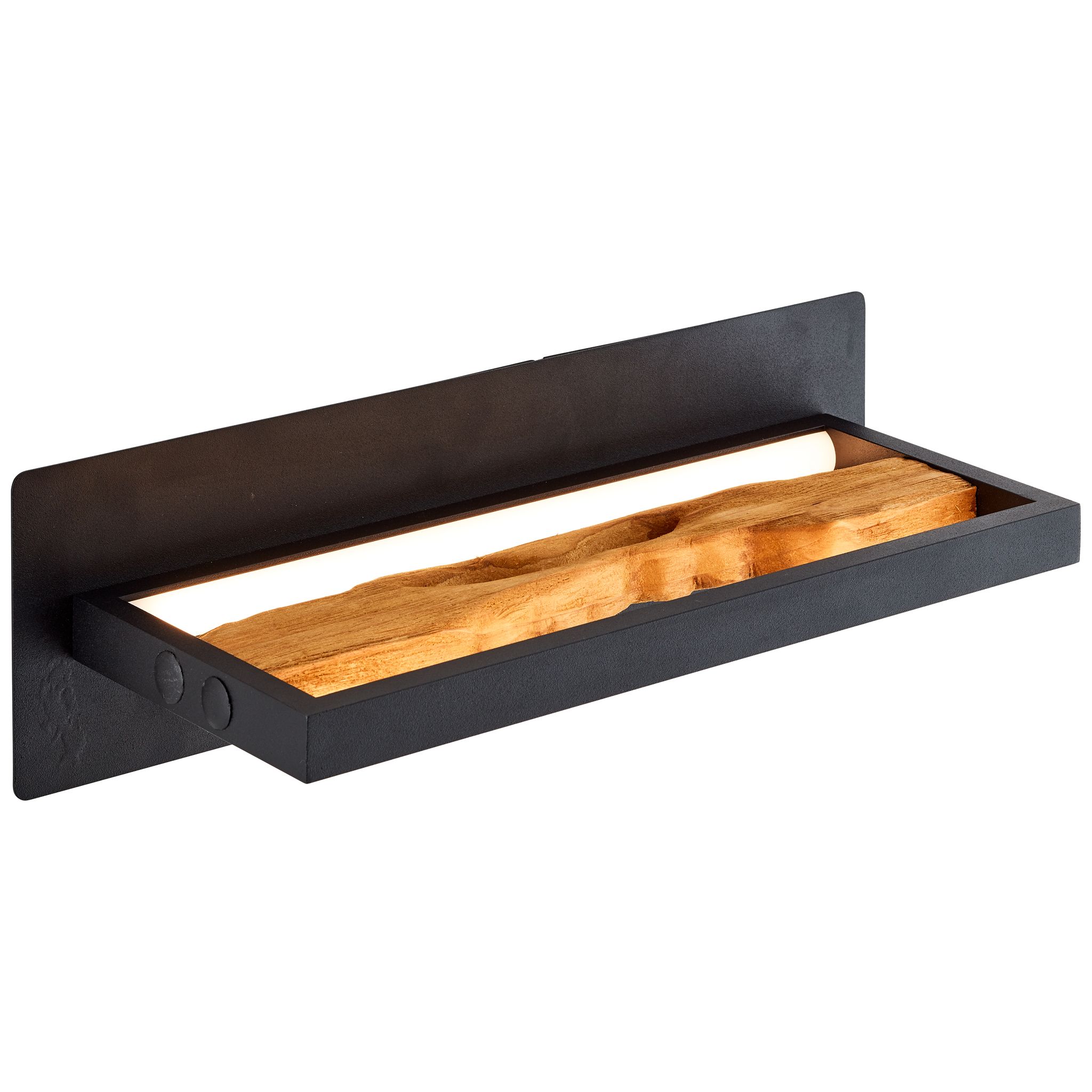 Wandleuchte Chaumont Alu/metall/holz, Schwarz/holz