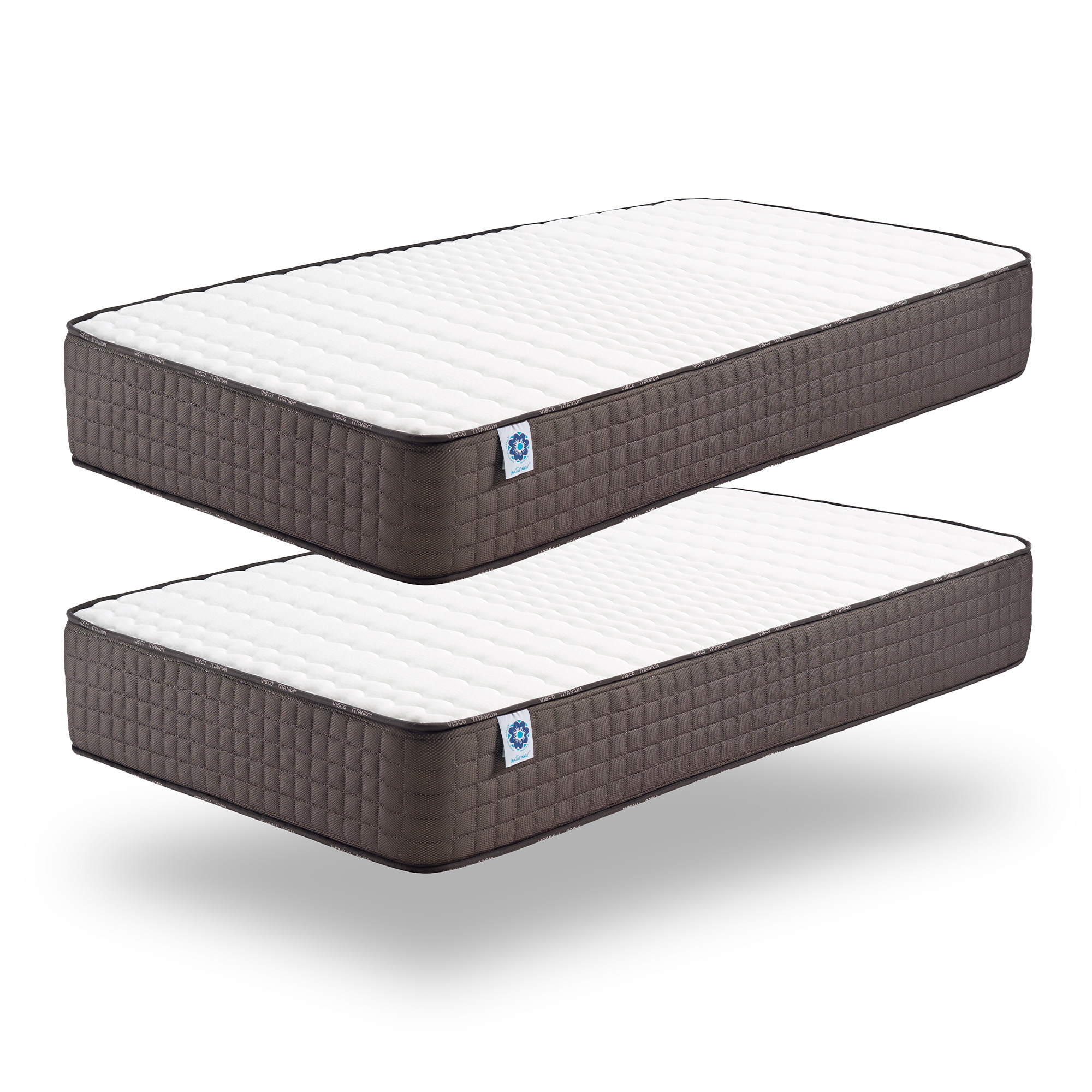 Naturalex - Pack De 2 Matelas Titanium 80x200 Cm - Soutien Blue Latex