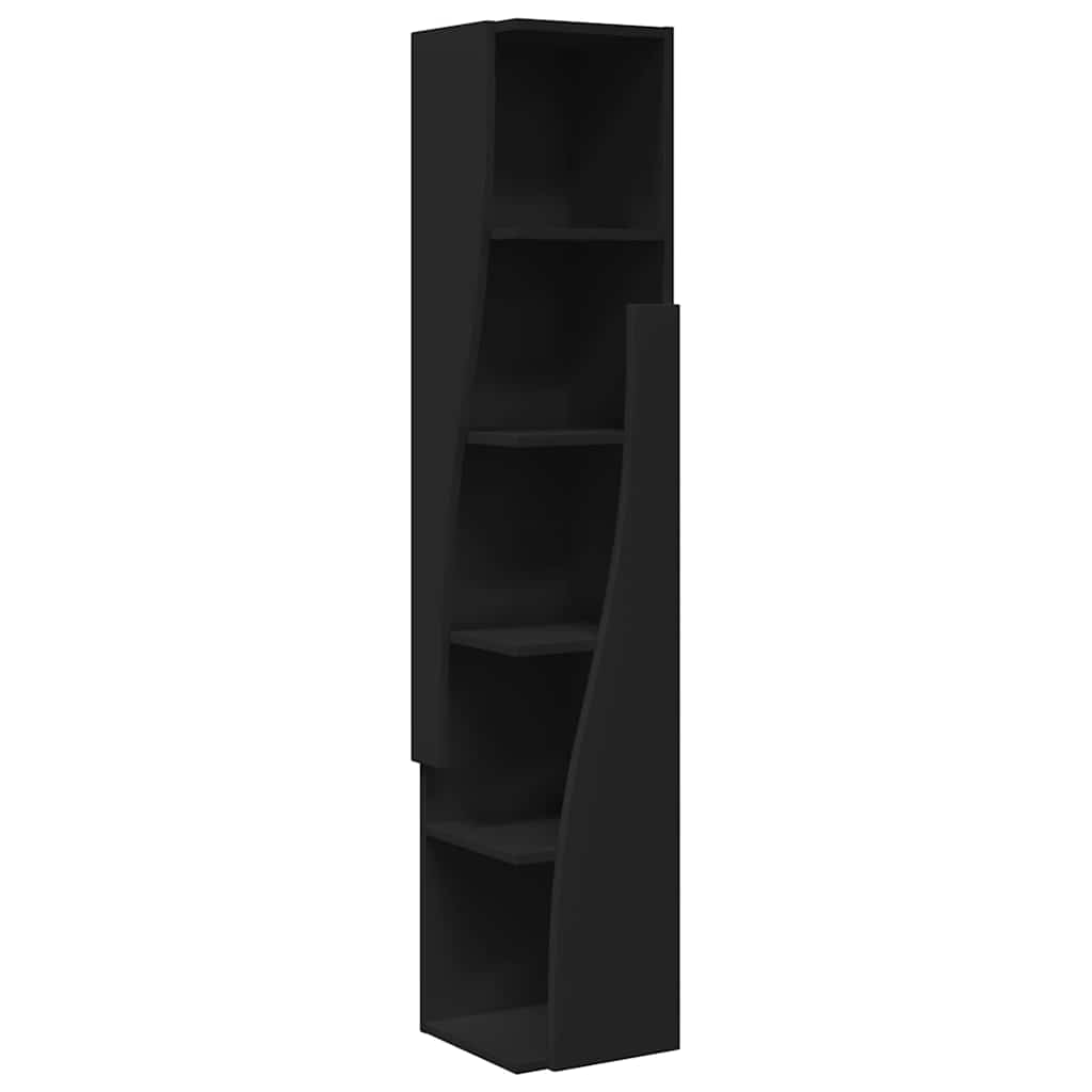 Meuble D'Angle Noir 27,5x27x140cm Bois D'Ingénierie