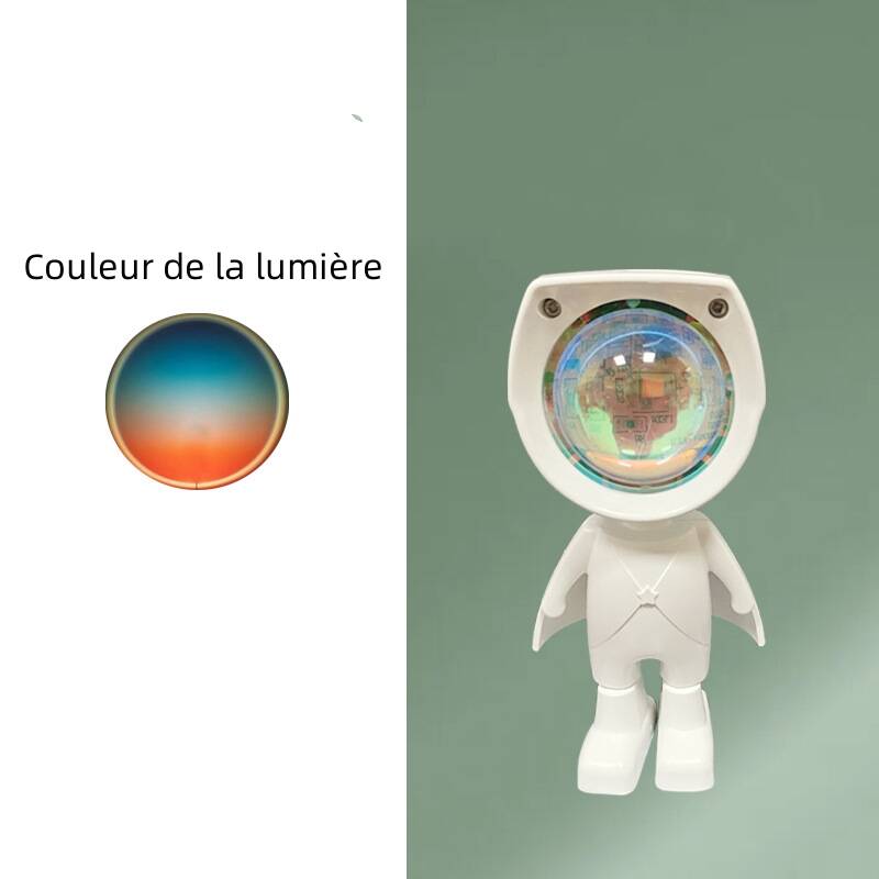 Proiettore Tramonto Astronauta Usb Luce Notturna Rotante A 360° Per Fotografia Camera Da Letto Festa