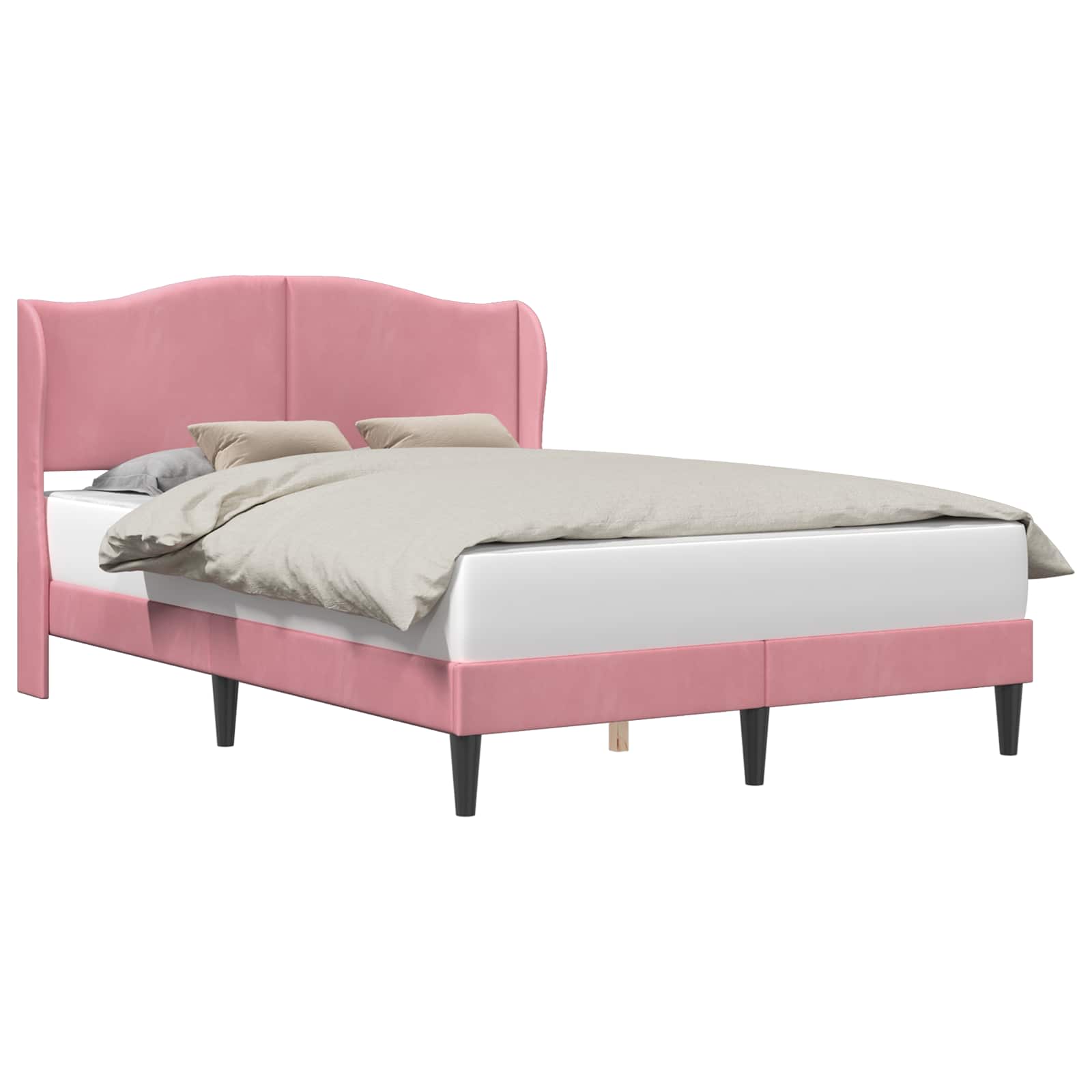 Bed Frame With Headboard Pink 140 X 200 Cm Velvet Vidaxl
