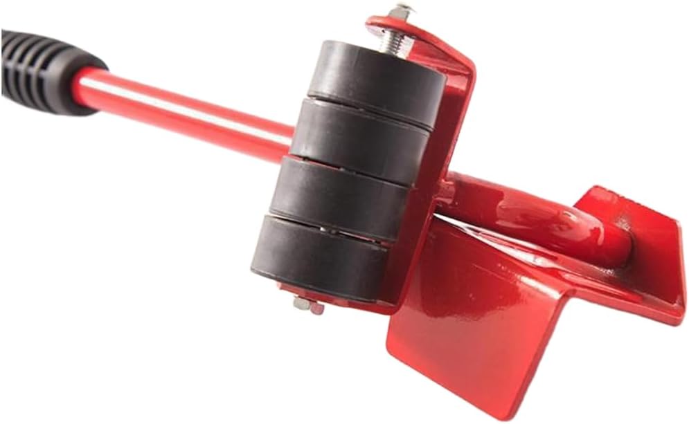 Ensemble d'outils de levier 5 en 1 pour déplacer des meubles, rouge et jaune