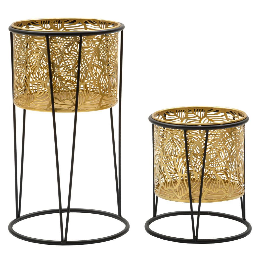 Mauro Ferretti Unisex Gold Vase Leavy Coppia (X2) - Bild 3