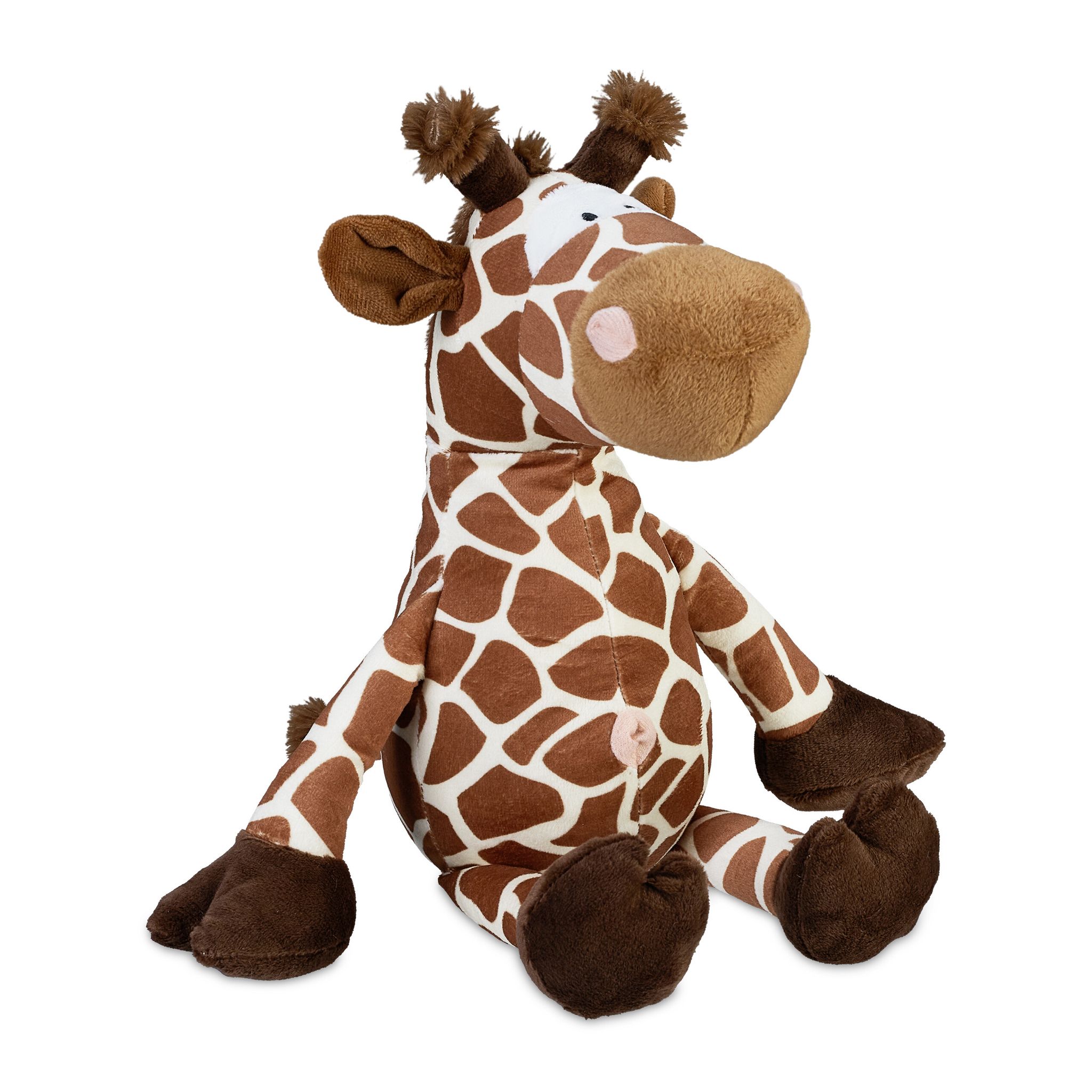 Relaxdays - Giraffa Fermaporta, In Stoffa Morbida, Blocca Porta Pesante Da Terra, Interno In Sabbia, 26x25x23 Cm, Marrone