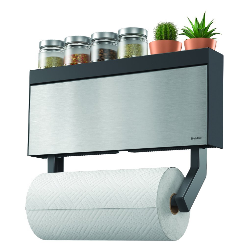 Metaltex Tango INOX Küchenrollenspender für 3 Rollen mit Edelstahl-Front, Silber - Bild 4