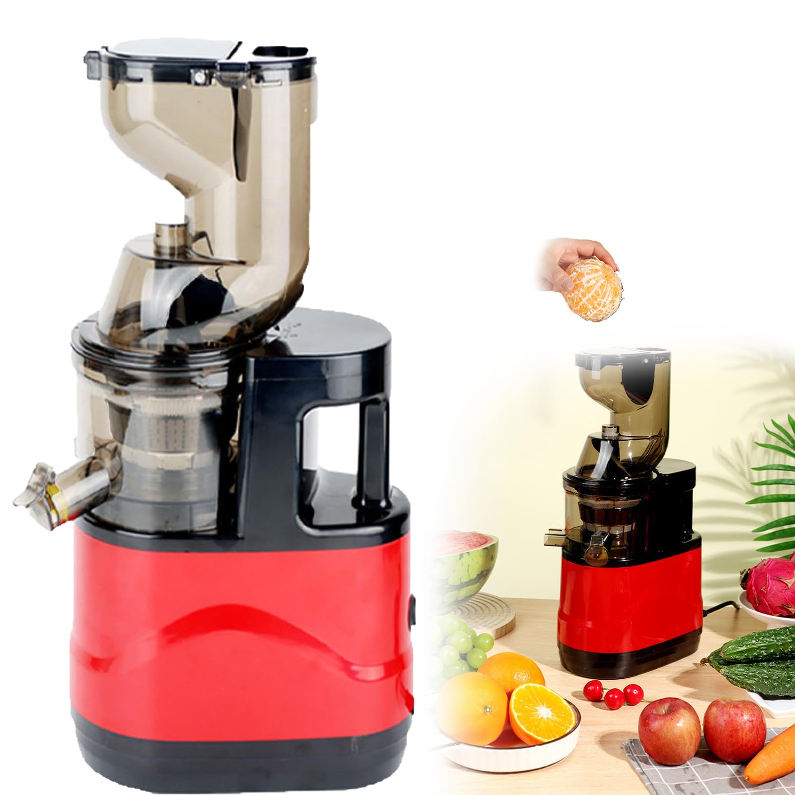 Estrattore Di Succo A Bassa Velocità, Resa Di Succo Puro Del 98,5%, Macchina Per Frutta E Verdura Fresca Da 150 W + Separazione Del Succo Residuo + Diametro Grande