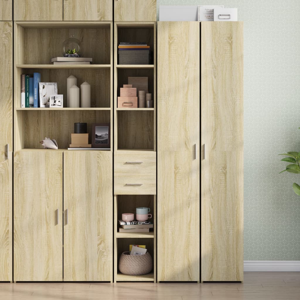 Buffet Haut Chêne Sonoma 30x42,5x185 Cm Bois D'Ingénierie - Vidaxl