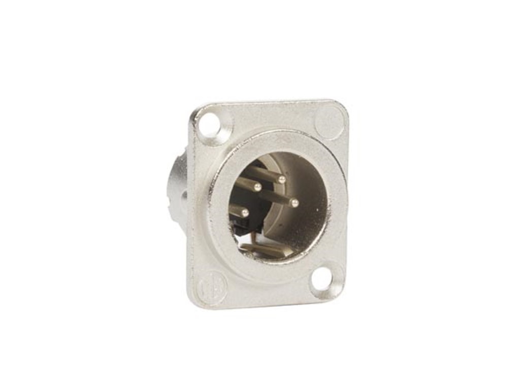 Neutrik Silber - Xlr-Einbaustecker, 4-Poliger Stecker, Versilberte Kontakte, Metallgehäuse Im D-Format