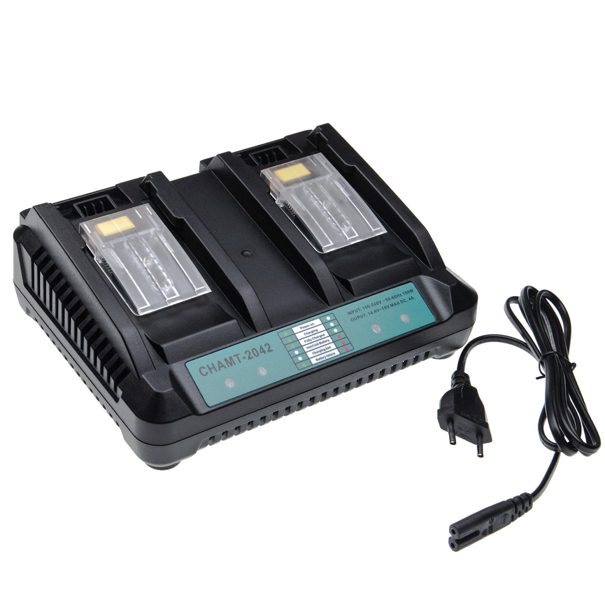 Vhbw - Caricabatterie Duale Compatibile Con Makita Bkp180rf, Bls713rfe, Bml184, Bkp180rfe, Bjv180z, Bjv180rfe, Bkp180 Batterie Li-ion Di Attrezzi VHBW