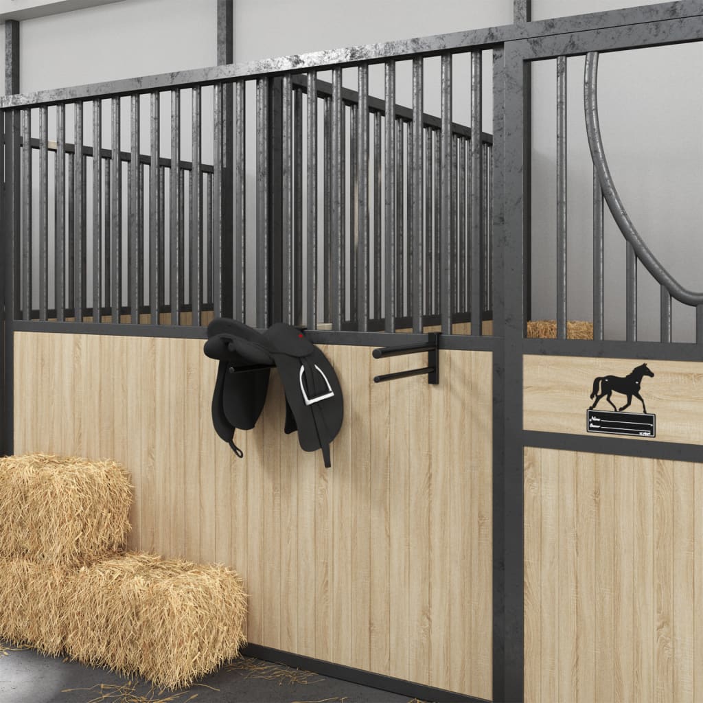 Saddle Rack Twin Arm Portable Black Iron Vidaxl