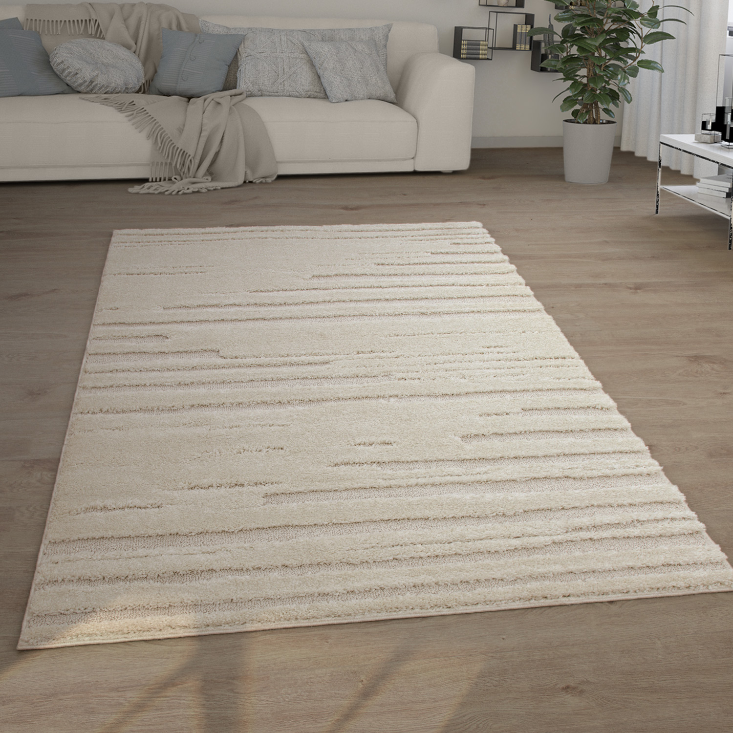 Paco Home - Tapis Poils Longs Tapis Salon Shaggy Aspect 3d Ethnique