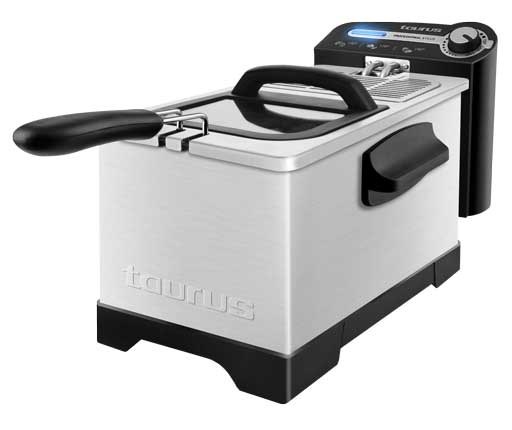 Taurus Versilbert 973953 Professional 3 Plus Fritteuse Mit Deckel, 2100 W, Edelstahl, 3 Kg