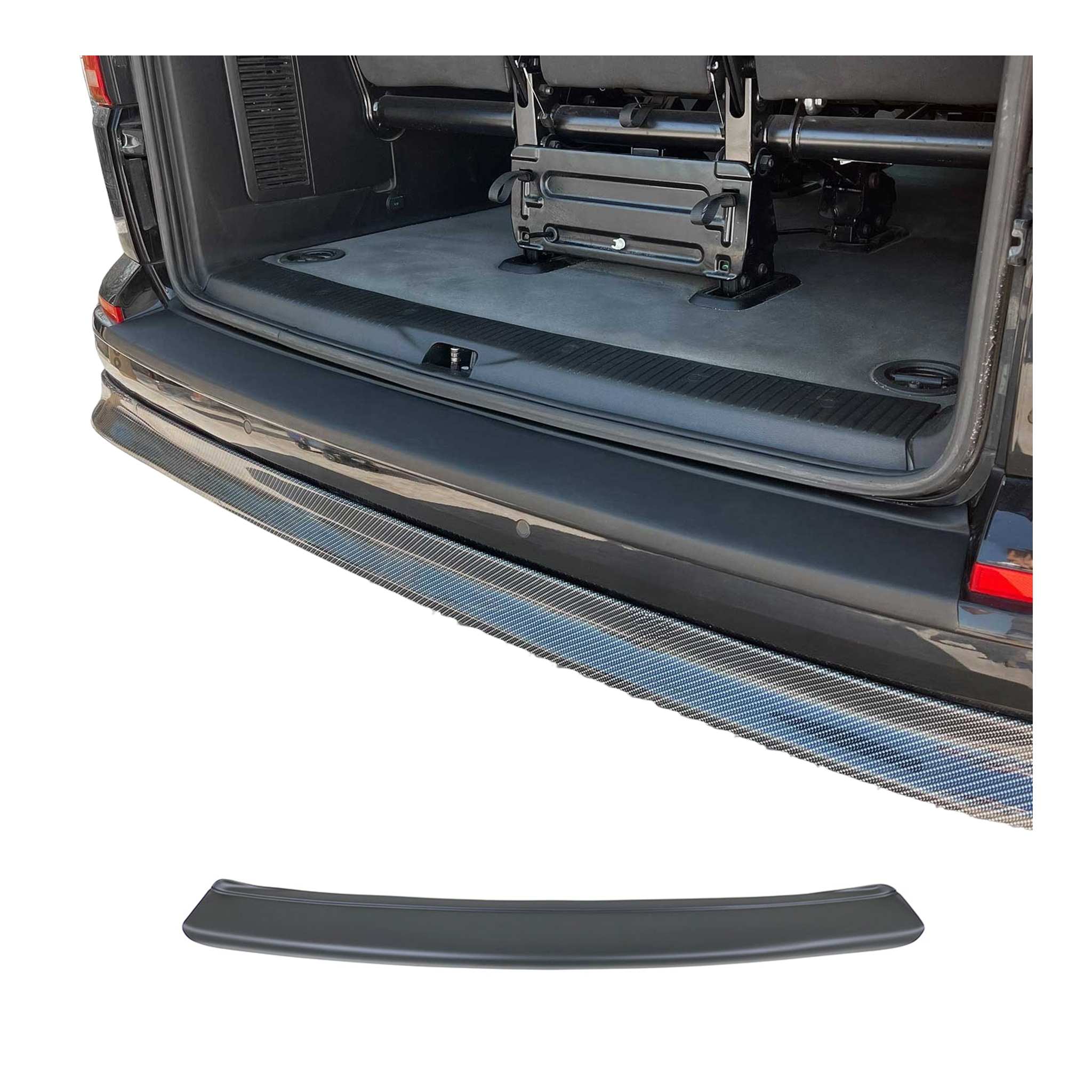 Omac Schwarz Ladekantenschutz Für Vw T5 T6 Transporter 2003-2024 Acryl Matt