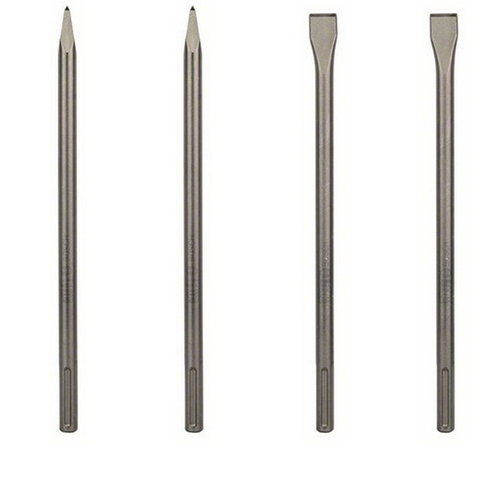 Bosch Meißel-set 4tlg. Sds-max-aufnahme 400 Mm Flachmeißel Spitzmeißel 400 Mm