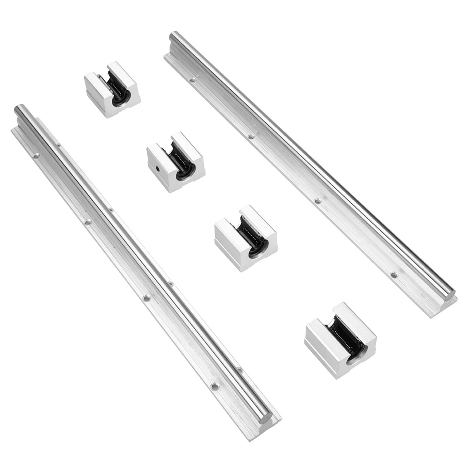 Rails de guidage linéaire SBR12 400 mm en acier au carbone, 4 blocs SBR12UU à roulement, pour CNC et fraiseuse, lot de 2