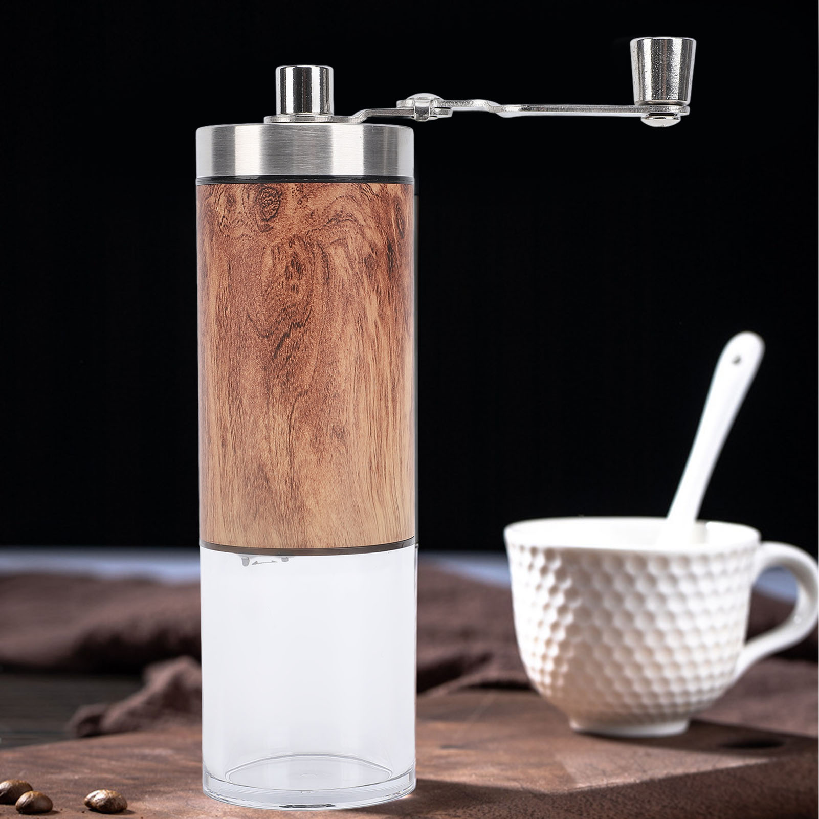 Macinacaffè Manuale Vintage - Macinacaffè Manuale Con Macine In Ceramica Per Caffè - Compatto E Portatile Per Casa, Campeggio E Viaggi