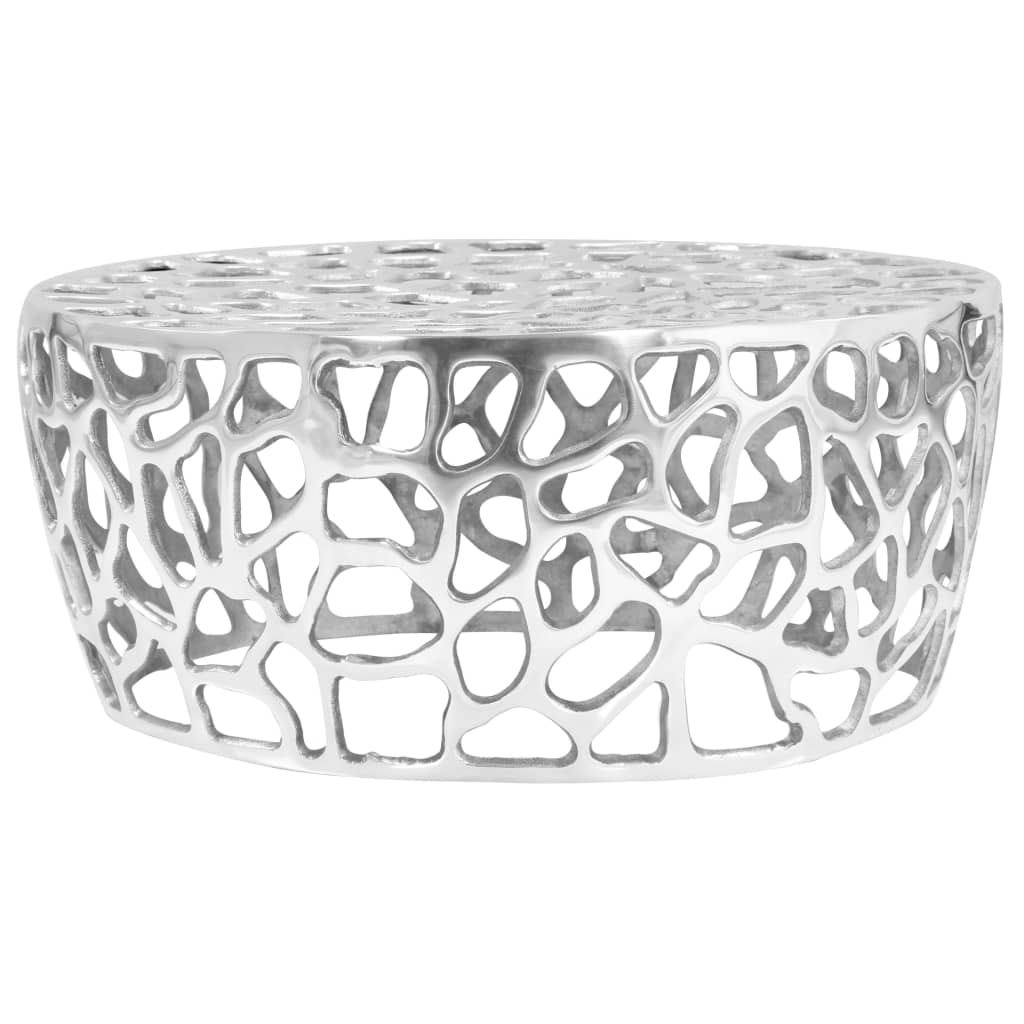 Coffee Table Casted Aluminium 70x30 Cm Silver Vidaxl