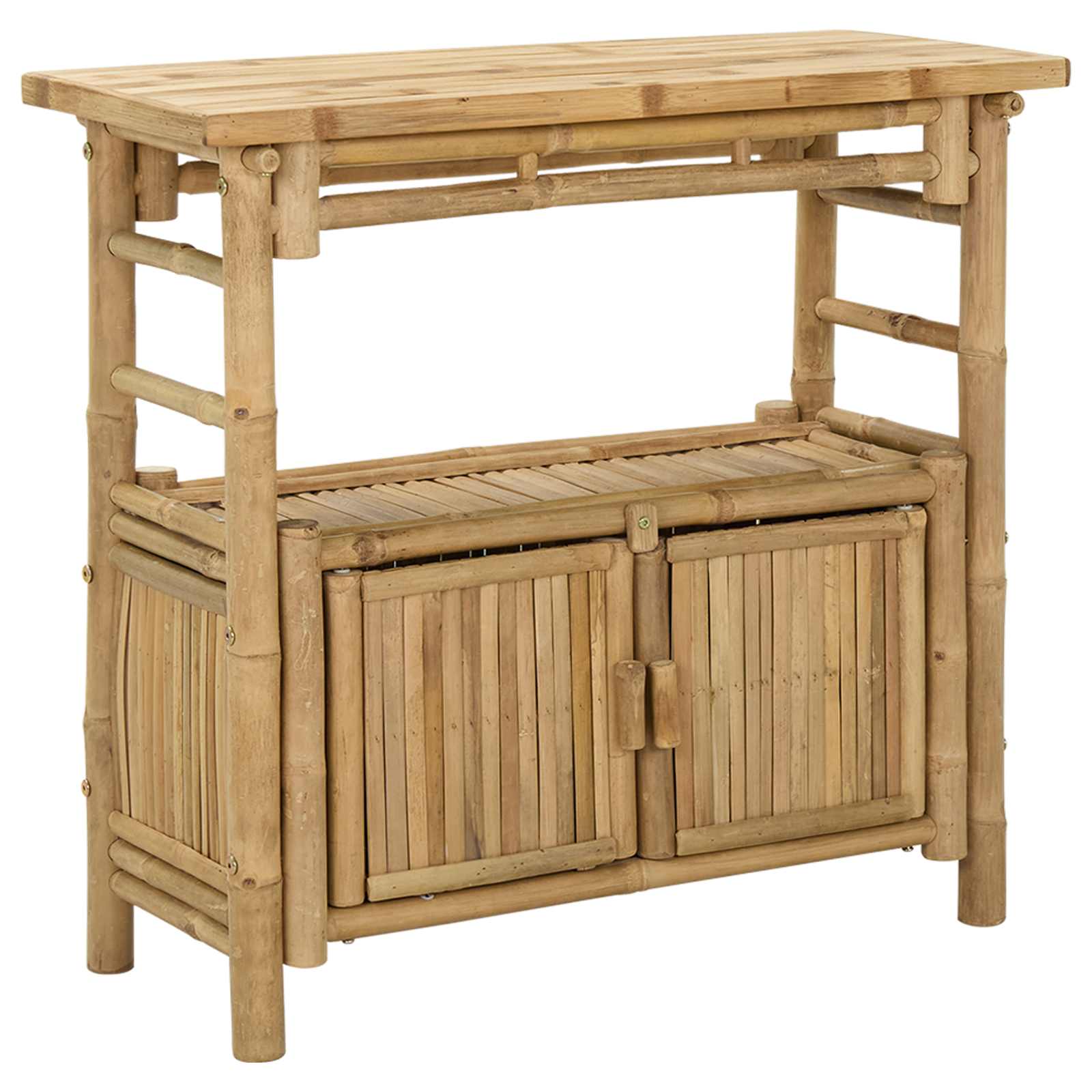 Vidaxl Console Table With Shelf Natural 80 X 35 X 75 Cm Bamboo