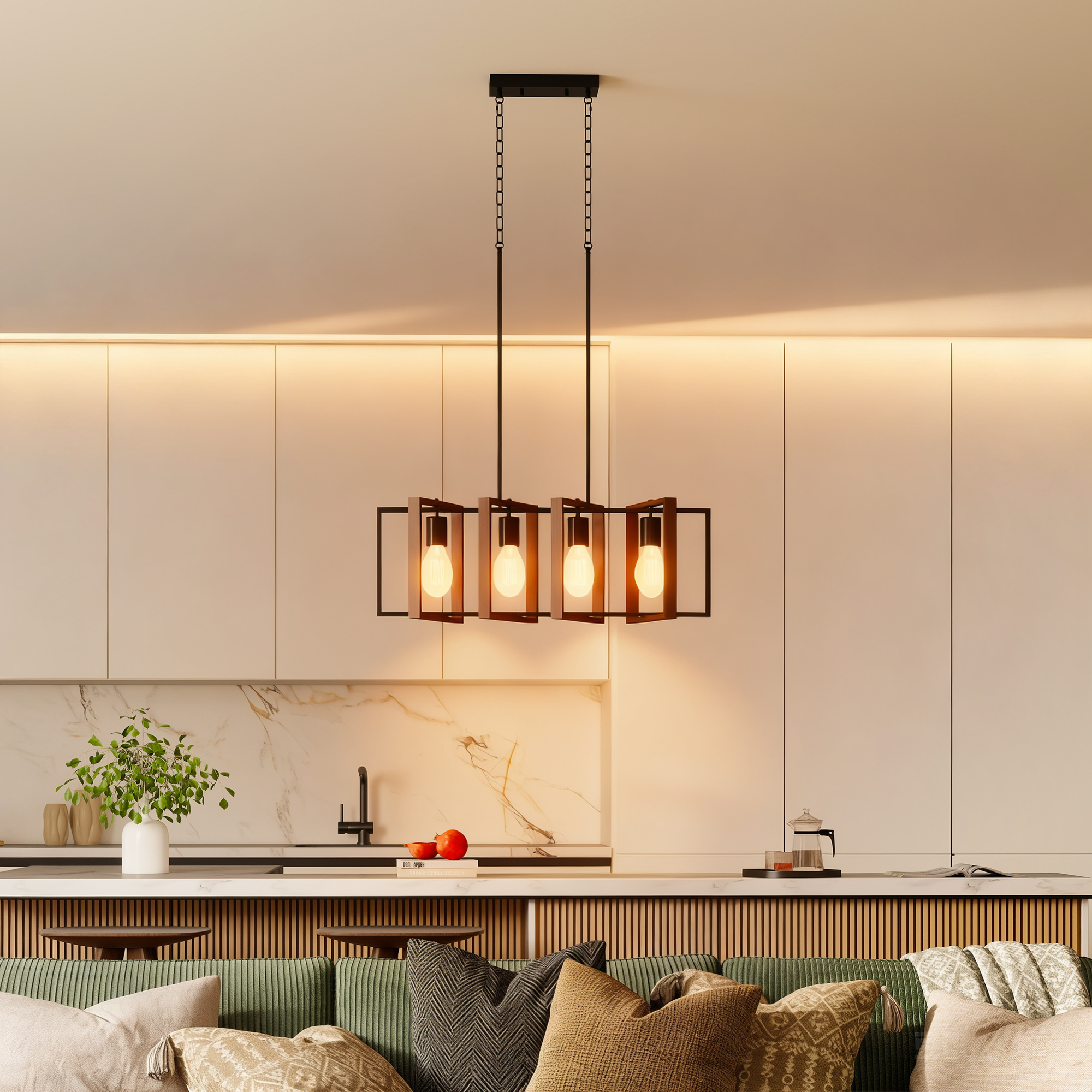 Homcom – Suspension Luminaire 4 Cadres Rotatifs – Hauteur Réglable