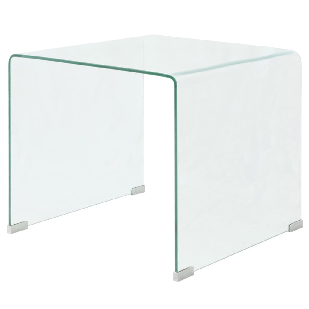 Table Basse 49,5 X 50 X 45 Cm Verre Trempé Transparent Vidaxl