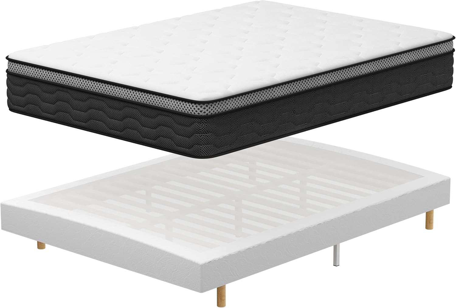 Dewinner – Ensemble Matelas Ressorts Ensachés 160x200 Cm – Sommier