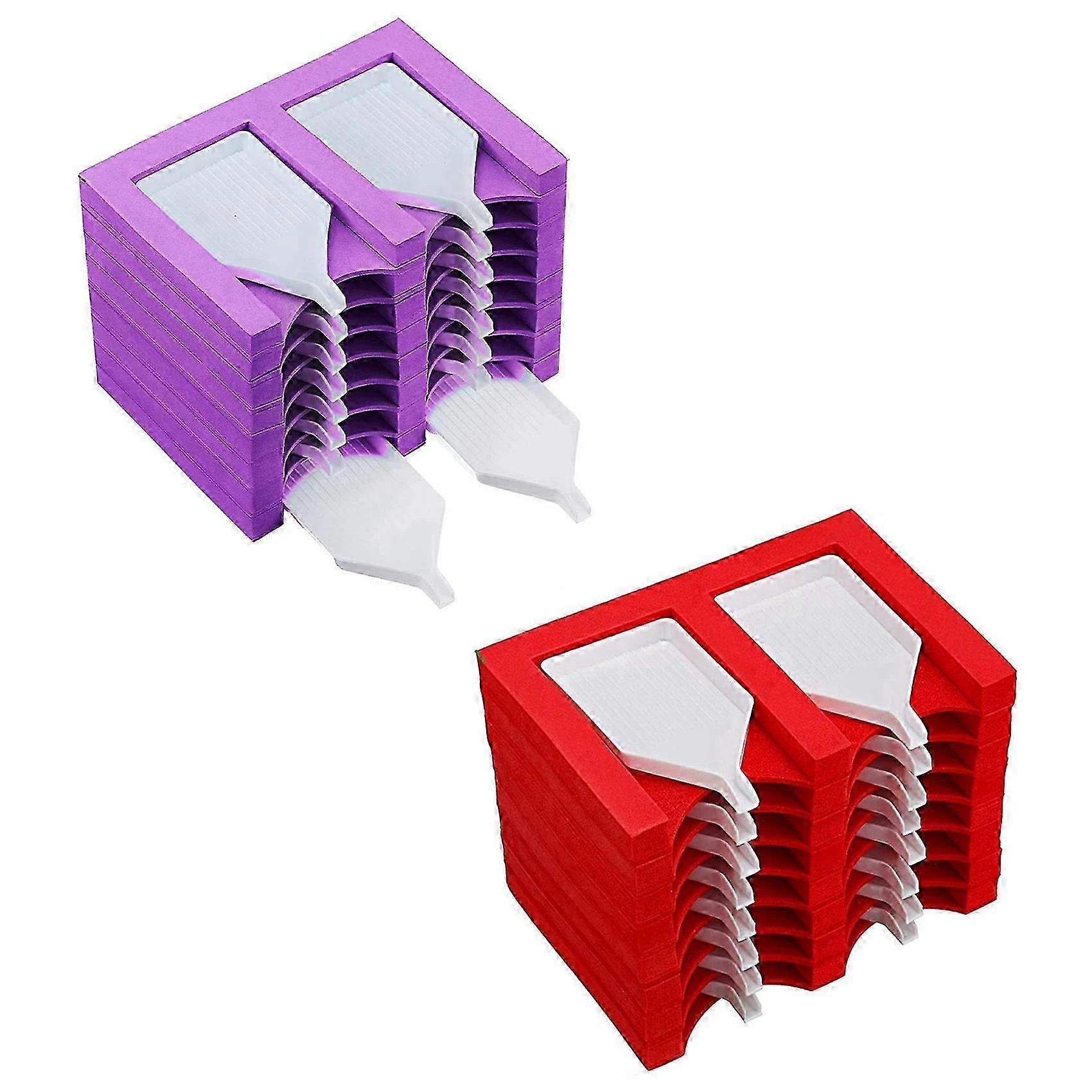 Organiseur pour peinture diamant AQUAFORGE, 2 plateaux superposables, 16 compartiments et un compartiment accessoires, EVA et plastique résistant