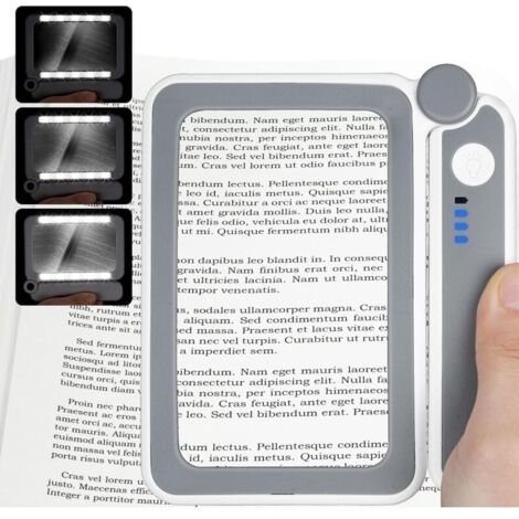 Loupe à main pliante avec 10 LED, verre convexe double couche, poignée réglable, lot de 4