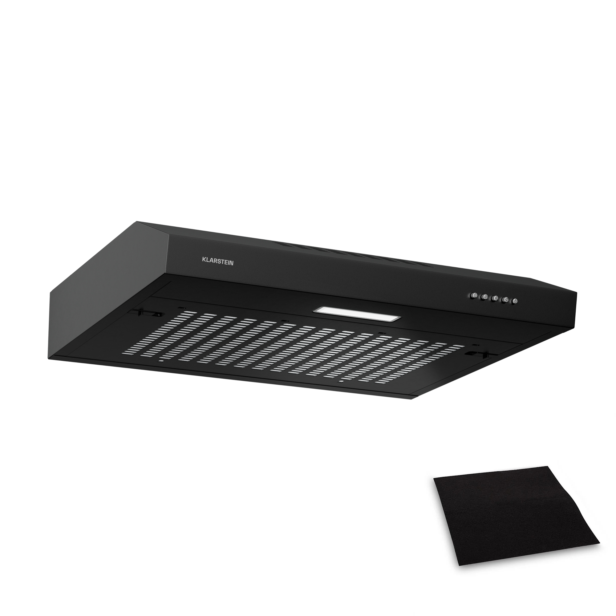Klarstein - Slimvent Under-cabinet Hood, 60cm Space-saving Kitchen Hood, 200 M³/h Airflow, Energy Efficiency A+, Quiet 52 Db, Led Lighting, Carbon