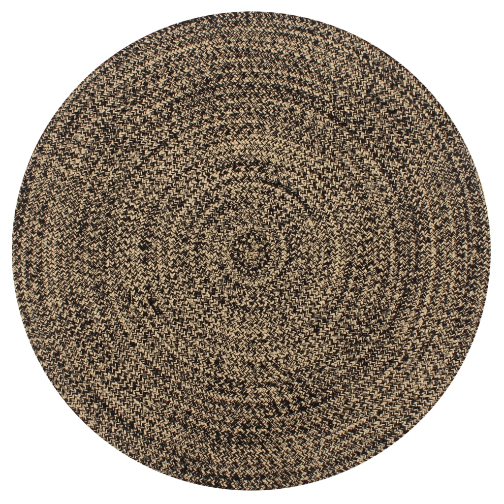 Handmade Rug Jute Black And Natural 90 Cm Vidaxl
