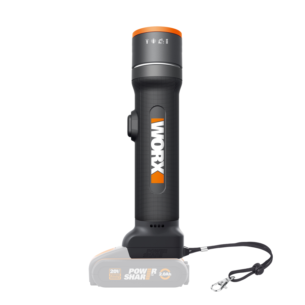 Worx LED Arbeitsleuchte "WX027.9" LED-Board Neutralweiß 120-510 Lumen, 4-IN-1 multifunktional, ohne Akku & Ladegerät