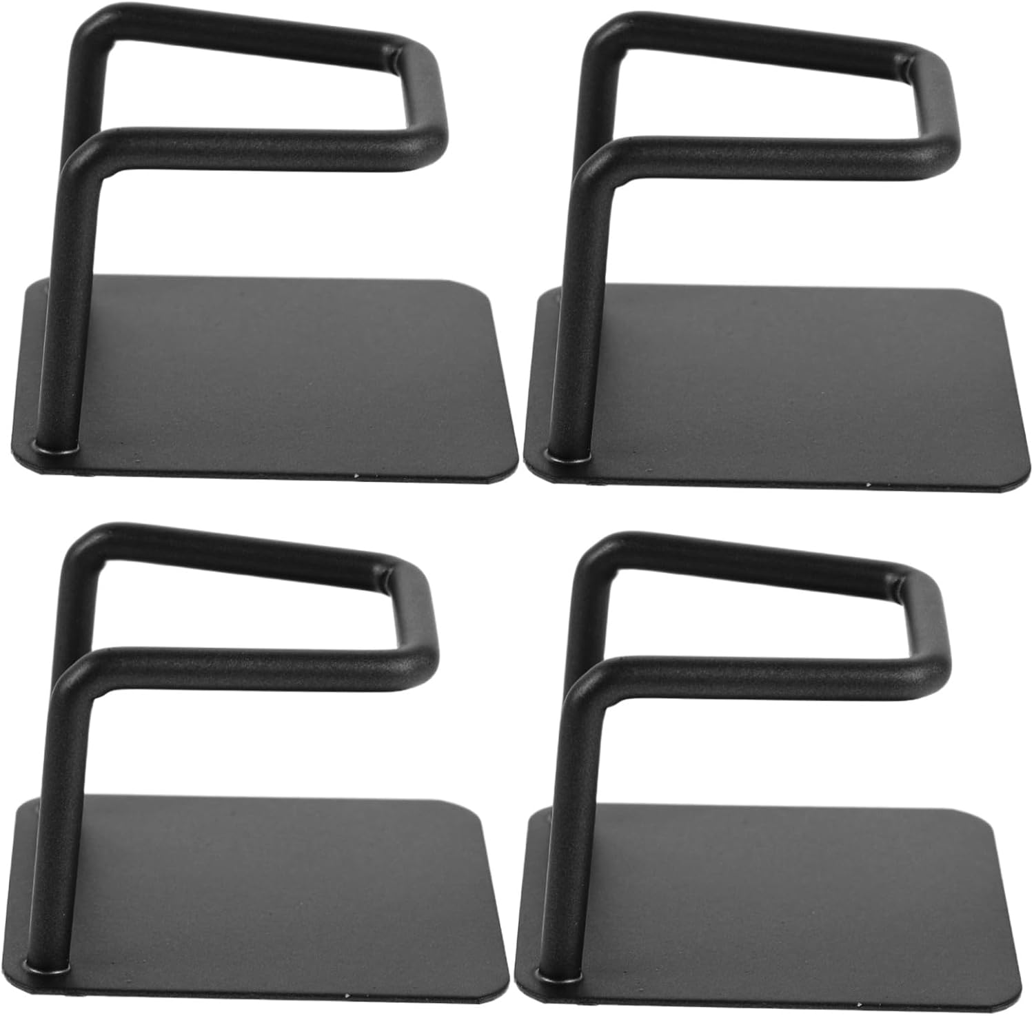 Support mural pliable pour balance, fixation adhésive sans perçage, noir, lot de 4