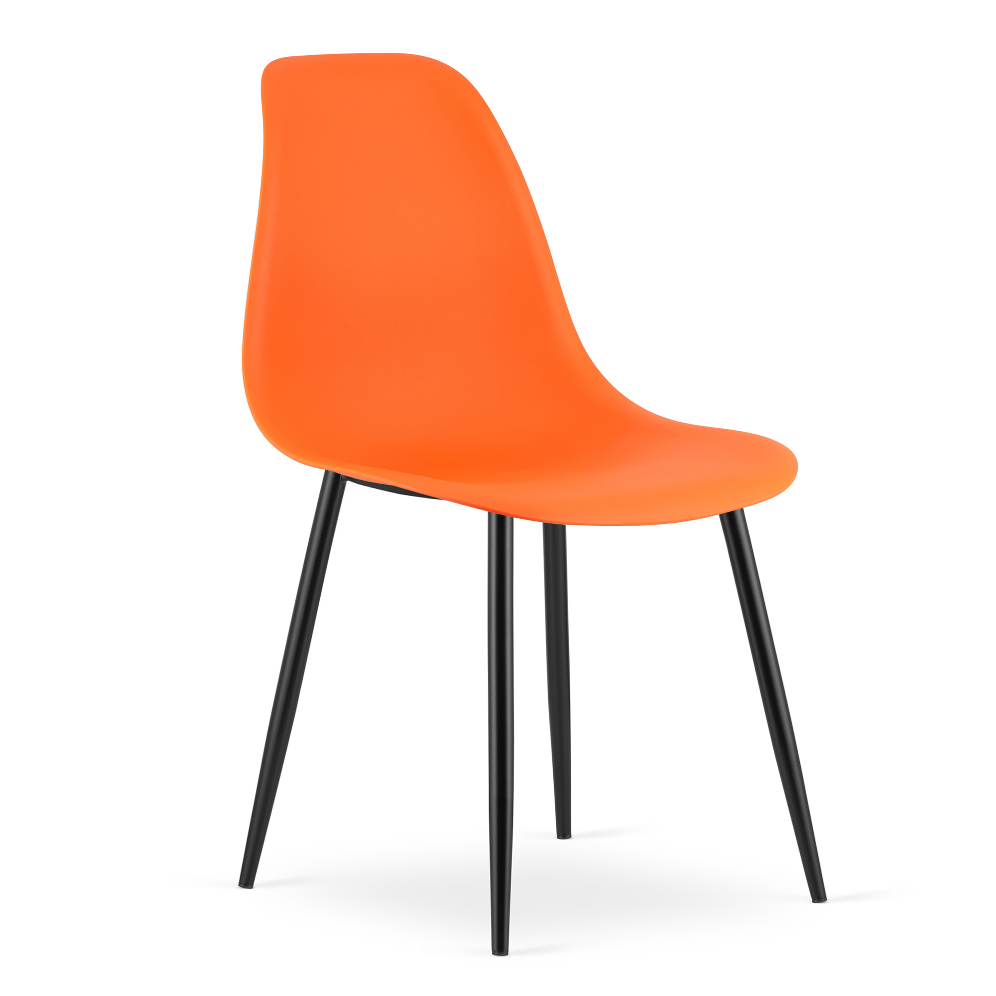 Akord Wat-stuhl, Orange/schwarze Beine, 1 Stück