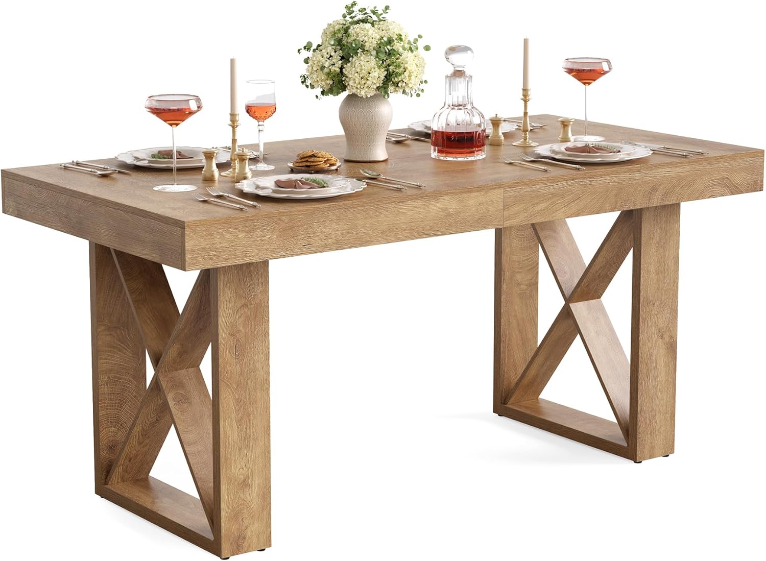 Tribesigns – Table À Manger Extensible 180 Cm Pour 6 À 8 Personnes