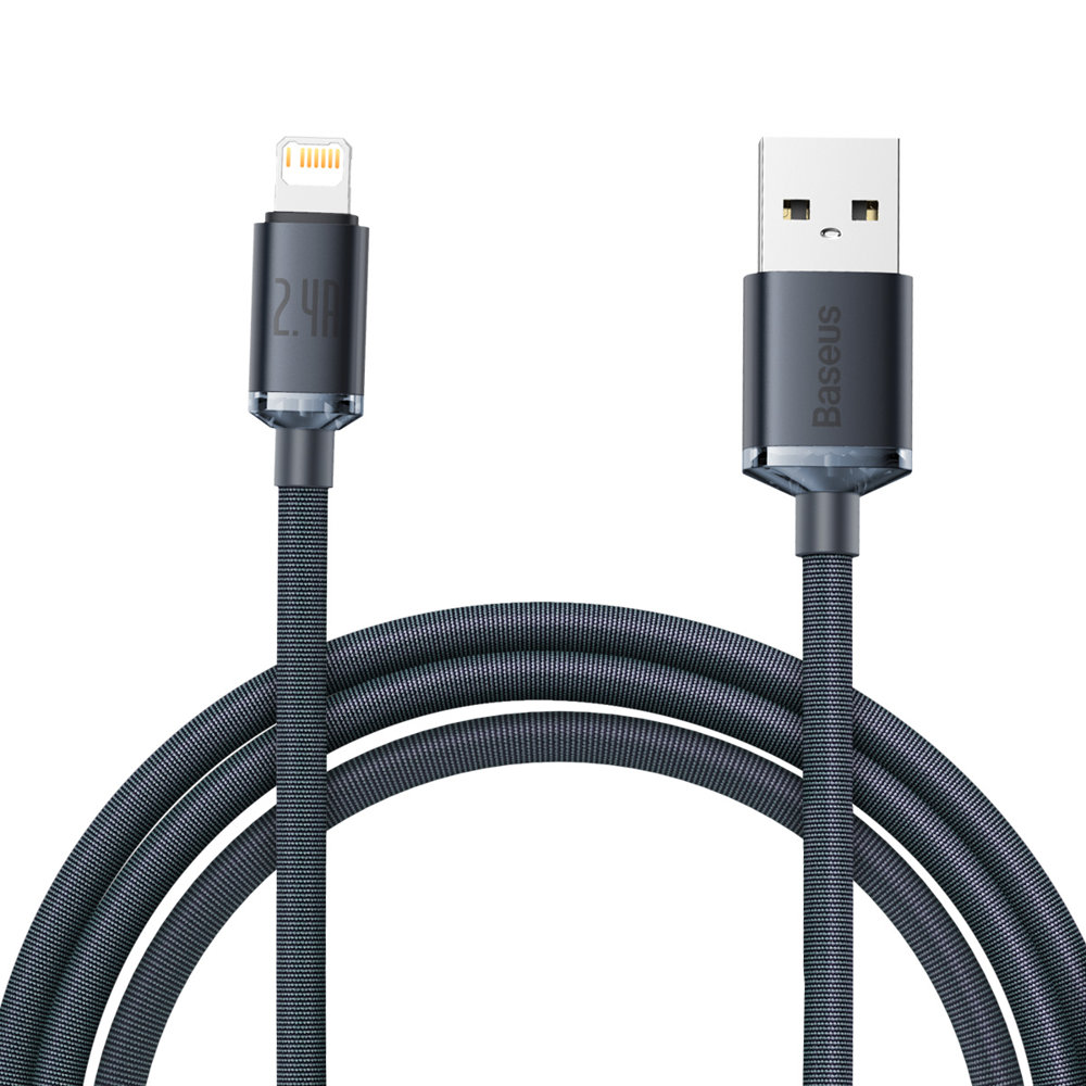 Baseus Schwarz Crystal Shine Usb-A Auf Lightning Kabel 18W 2M | | Textil - Bild 4