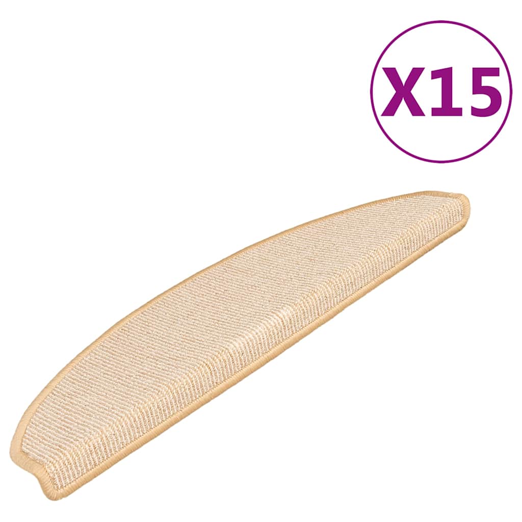 Vidaxl Stufenmatten 15 Stk. 65X21x4 Cm Creme Halbrund Groß 8720286432983 - Image 3