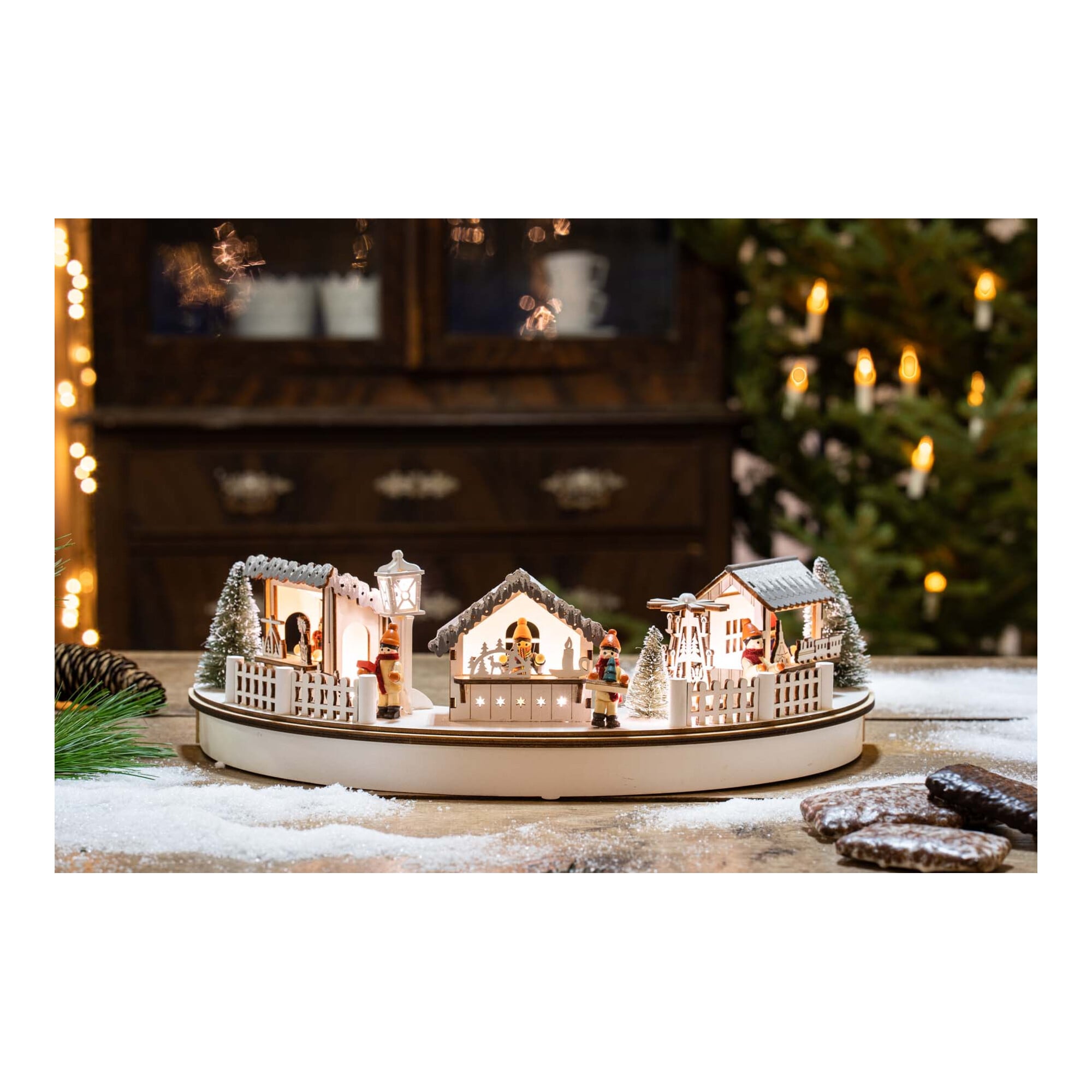 Hellum Braun Weihnachtsbeleuchtung, Led-Holz Stadt Szenerie - Image 3