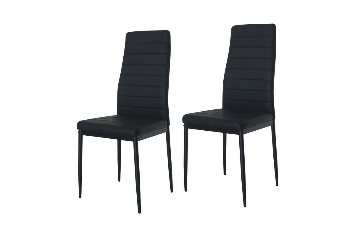 Hobag - Lot De 2 Chaises De Salle À Manger Valentin Noir